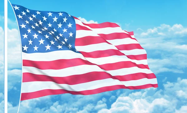 USA zászló magas az égen — Stock Fotó