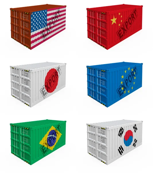 Obchodní kontejnery — Stock fotografie