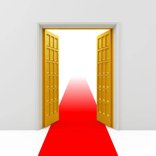 Open golden doors — Stock Photo, Image