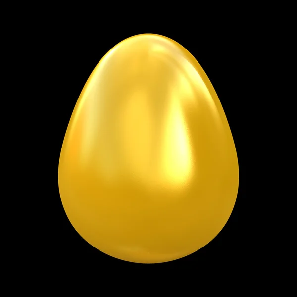 Alto dettaglio uovo d'oro isolato su nero — Foto Stock