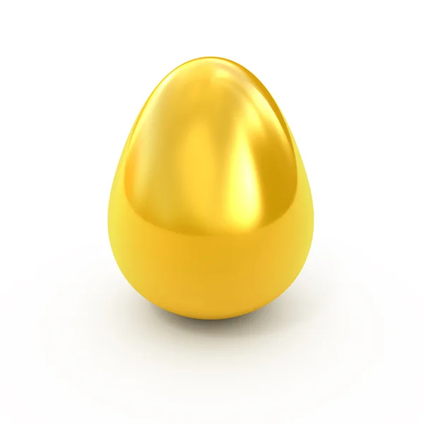 Hohe detaillierte goldene Ei isoliert auf weiß — Stockfoto