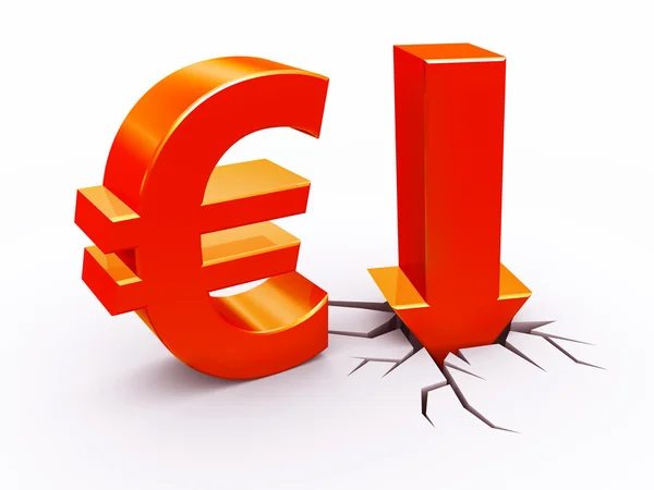 Euro aşağı — Stok fotoğraf