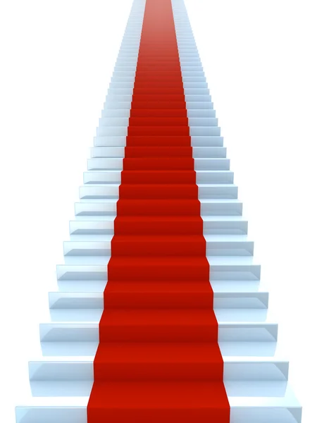 Treppe mit rotem Teppich — Stockfoto