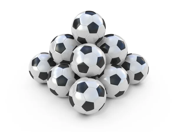 Футбольні м'ячі ізольовані на білому — стокове фото