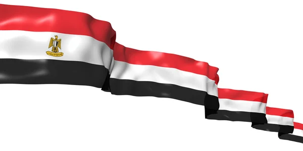 Bandiera a nastro egiziano isolata su bianco — Foto Stock