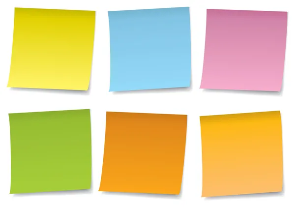 Ensemble de notes colorées — Image vectorielle