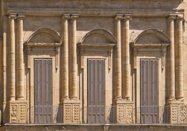 Classicist building facade clipart