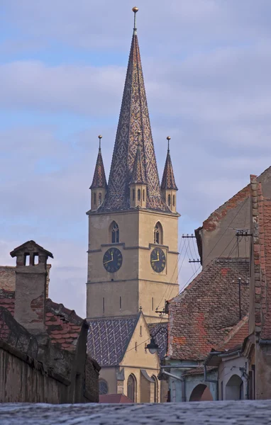 Torre de la iglesia en Sibiu —  Fotos de Stock
