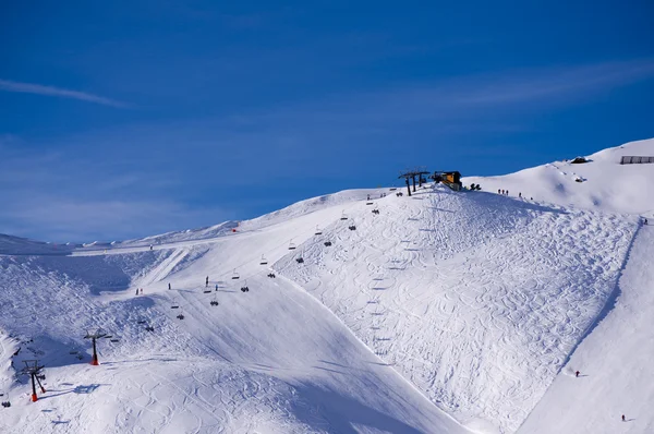 Ski Slope Skiing Snowboarding Touristic Resort Obertauern Austrian Alps Mountain — Stock Photo, Image