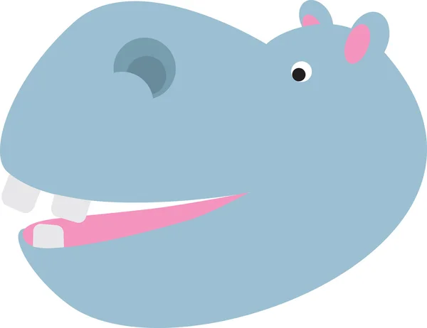 Cartoon hippo hoofd — Stockvector