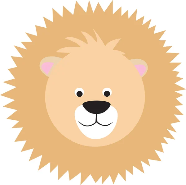 Cara de león de dibujos animados — Vector de stock