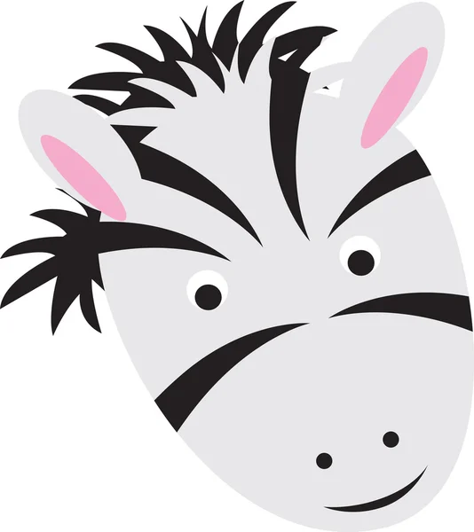 Karikatür zebra yüz — Stok Vektör