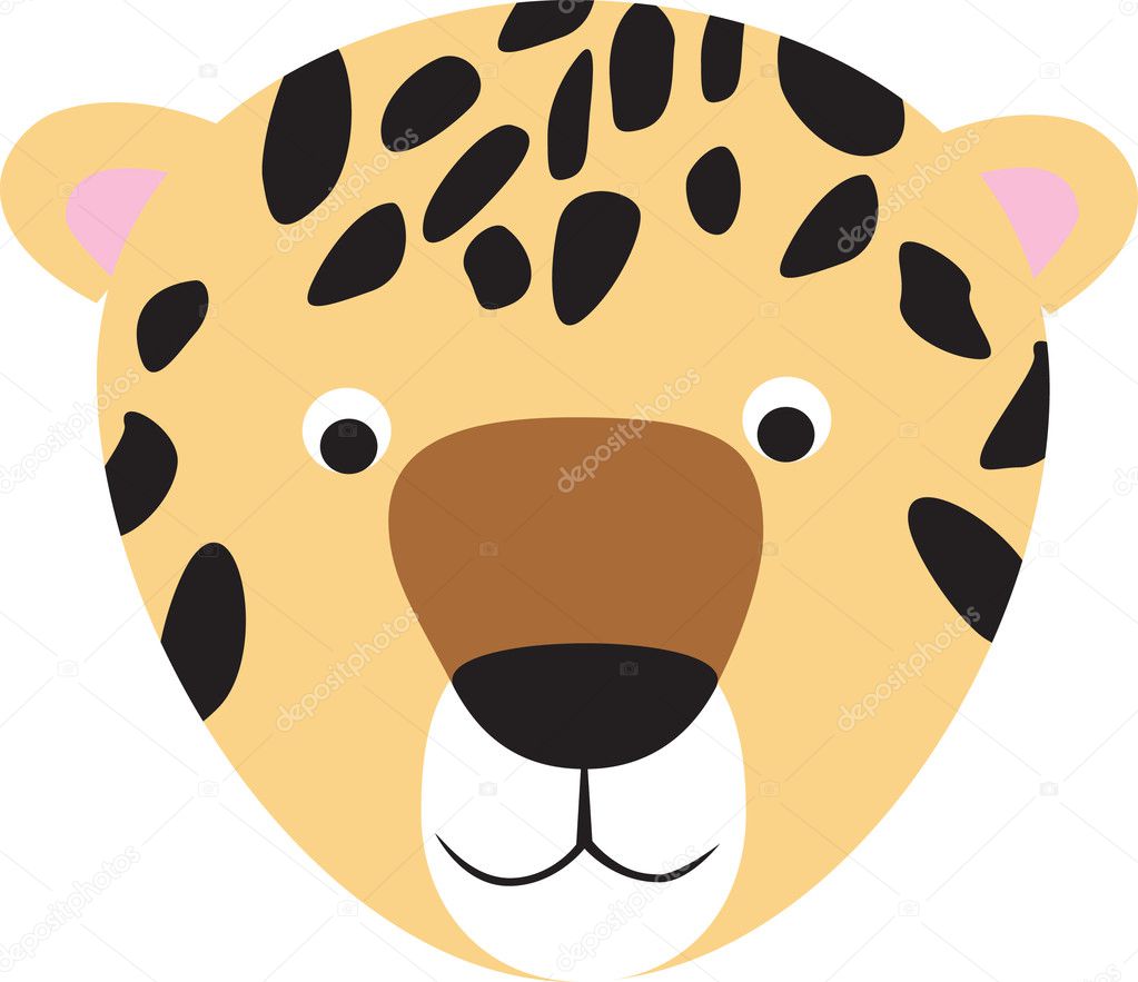 Leopard or cheetah cartoon face