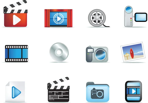 Set of movie and photo icons — Stock Vector
