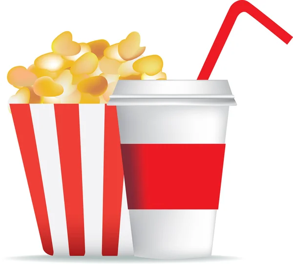 stock vector Popcorn and drink