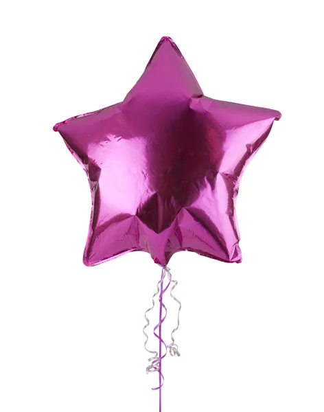Roze ster ballon geïsoleerd op een witte achtergrond — Stok fotoğraf