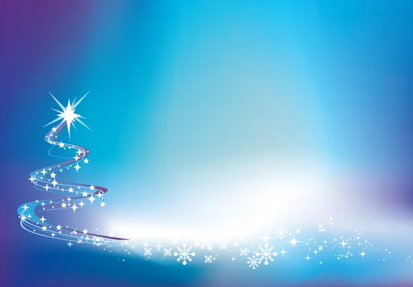 Niebieskim tle błyskiem Boże Narodzenie — Wektor stockowy