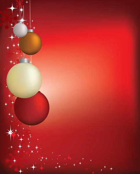 Kırmızı christmas dekorasyon arka plan illüstrasyon — Stok Vektör