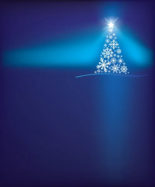 Floco de neve de Natal árvore fundo — Vetor de Stock
