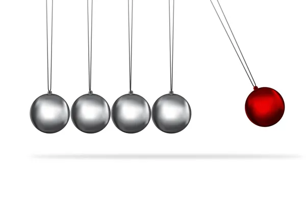 Newtons cradle silver balls concept — Stock Photo, Image