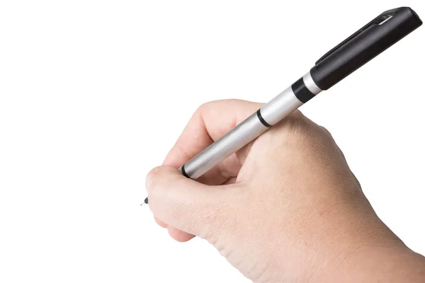 Hand som håller i en penna — Stockfoto