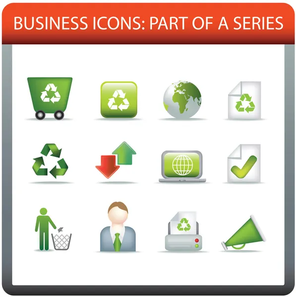 Obchodní ikonu série 5 recyklovat a zachování — Stockový vektor