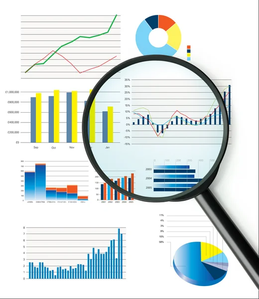 Business Performance Data Including Sales Figures Charts — Stock Photo, Image