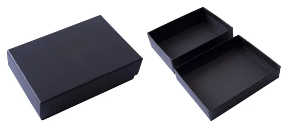 黑色礼品盒 — 图库照片