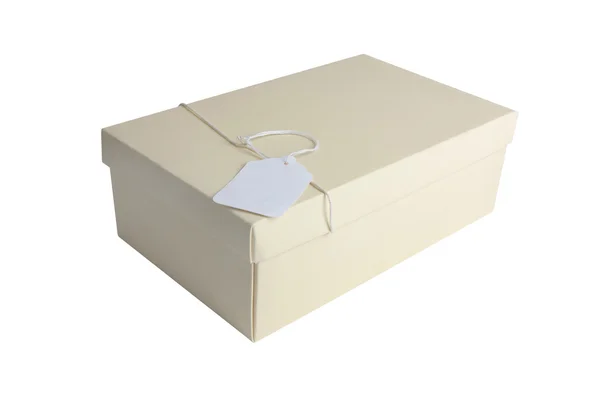 Beyaz üzerine krem kutusunun — Stok fotoğraf