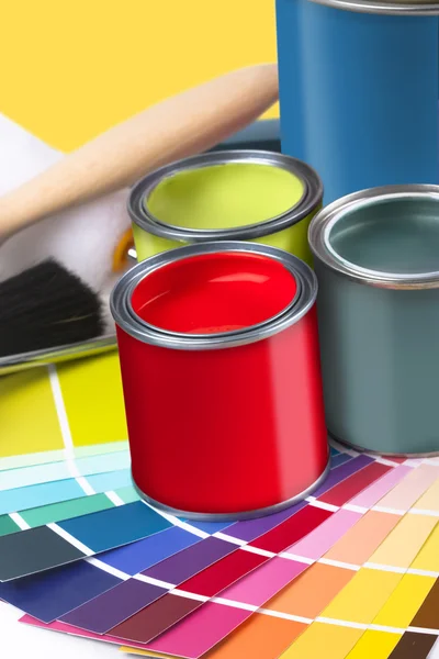 Boya Dekorasyon Eşyalarımız Renk Örnekleri Renkli — Stok fotoğraf