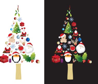 Christmas tree very detailed illustration clipart