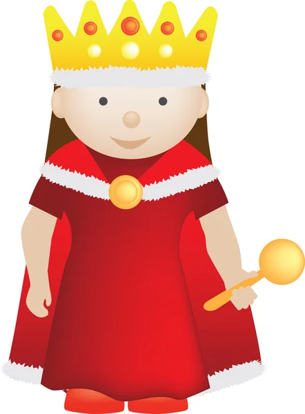 Charakter Ilustracja Dzieci Postać Królowej — Wektor stockowy