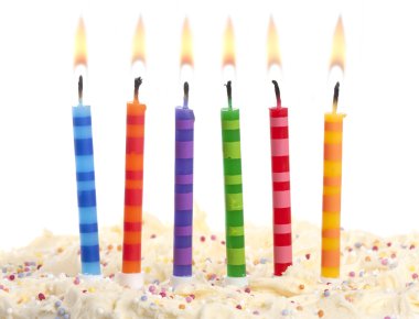 Birthday candles on white clipart