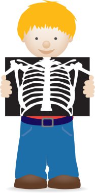 Child holding an xray clipart