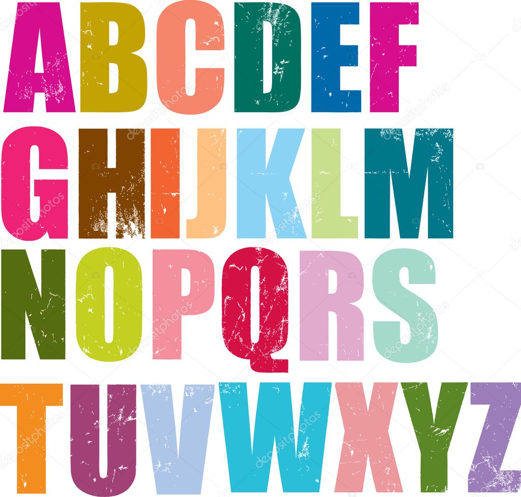 Letterpress style alphabet