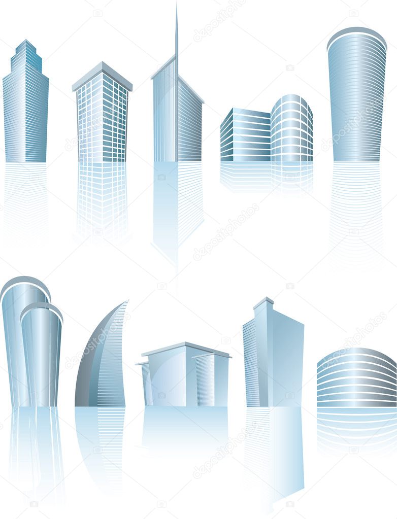 Architectural generic city office buildings