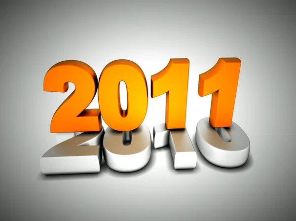 白い背景の上の の新年 2011年図形 — ストック写真
