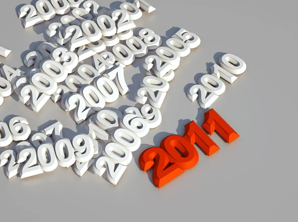 New Year 2011 Red Shape — Stock Photo, Image