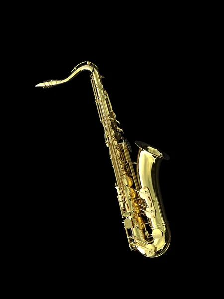 Saxophone Isolated Black Background — Stock Photo, Image