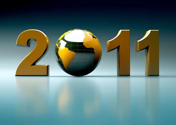 3d año nuevo 2011 ilustración —  Fotos de Stock