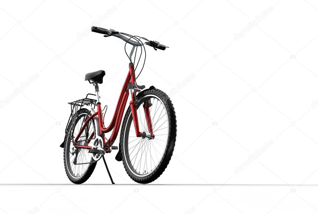 3D mountain bike on grey background
