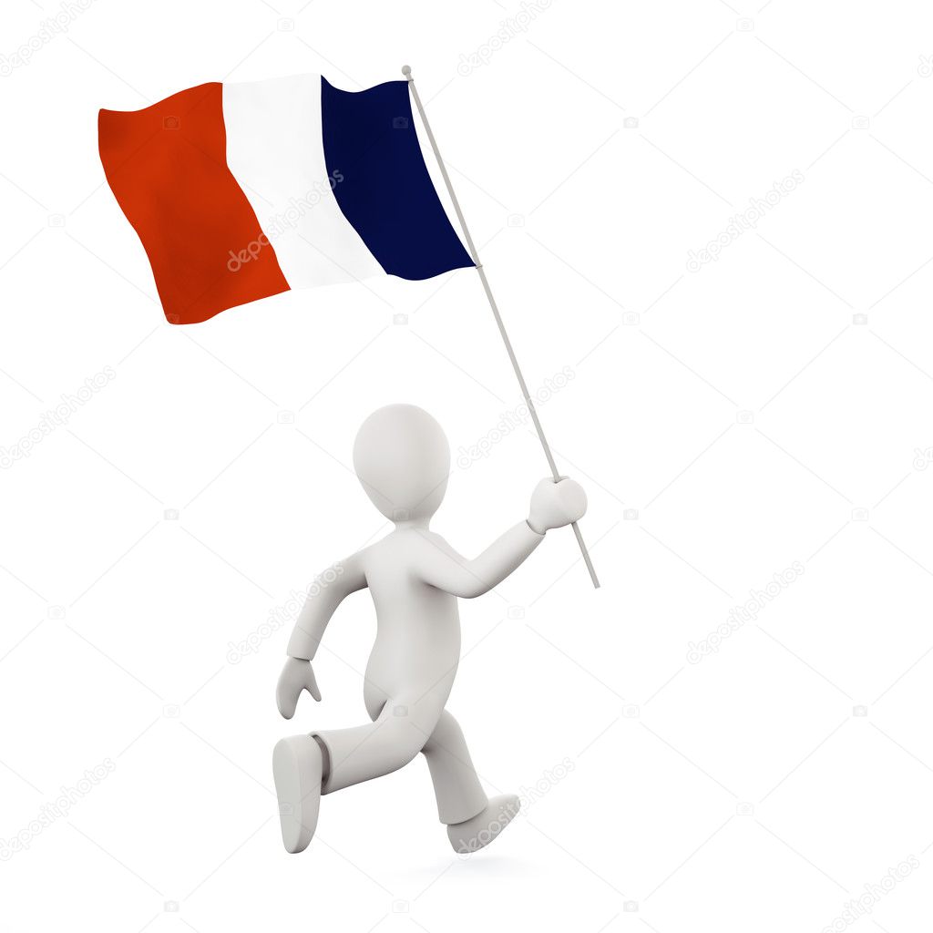 Holding a french flag