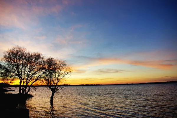 Sunset Lake Alqueva Alentejo Portugal — Stock Photo, Image