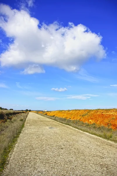 Eski Yol Portekiz Alan Bulutlara — Stok fotoğraf