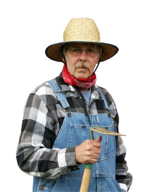 Farmer portrait isolated with path clipart