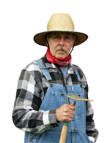 Farmer portrait isolated with path — Stock Photo, Image