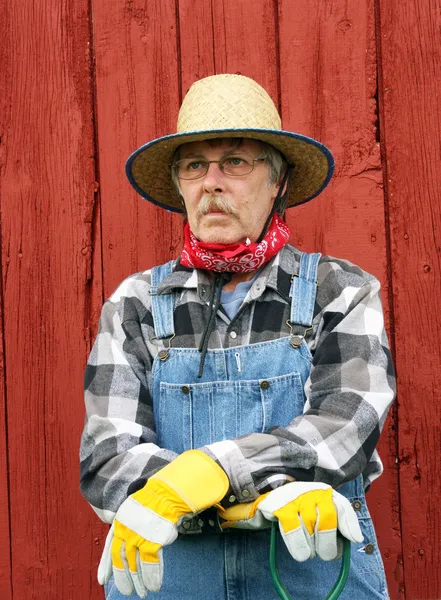 Verticale portret van boerderij hand — Stockfoto