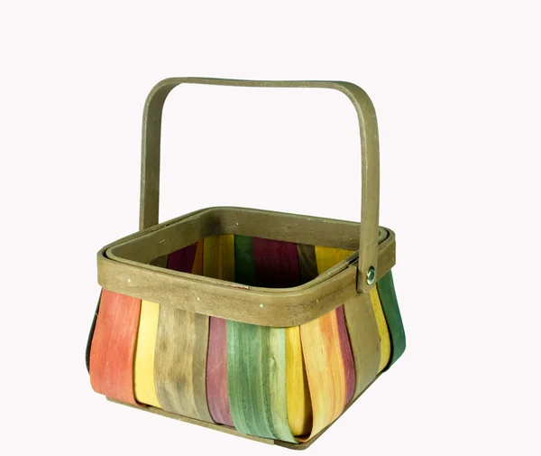 Painted wicker basket isolated — Stock Photo, Image