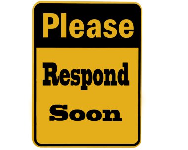 Please respond sign isolated clipart