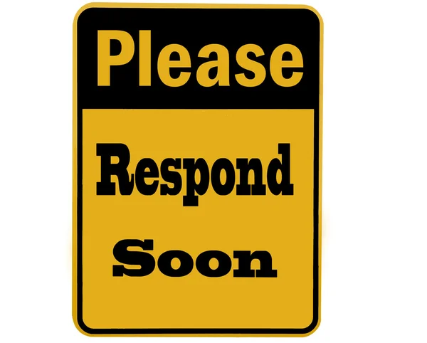 Please respond sign isolated — Stock Photo, Image